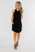 Solid Black Pocket Dress