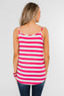 Give It To Me Striped Tank Top- Hot Pink
