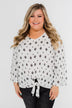 Something About You Printed Tie Blouse- White