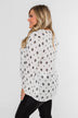 Something About You Printed Tie Blouse- White