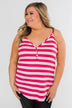 Give It To Me Striped Tank Top- Hot Pink