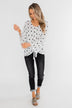 Something About You Printed Tie Blouse- White