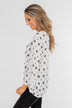 Something About You Printed Tie Blouse- White