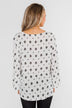Something About You Printed Tie Blouse- White