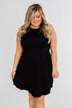 Solid Black Pocket Dress