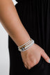 Natural Charcoal Stone Bracelet Set- White