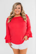 Everlasting Love Off The Shoulder Ruffle Top- Dark Strawberry