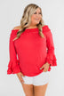 Everlasting Love Off The Shoulder Ruffle Top- Dark Strawberry