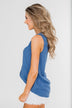 Take It From Me Tie Back Tank Top- Blue