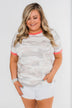 Take A Chance On Me Camo Top- Ivory