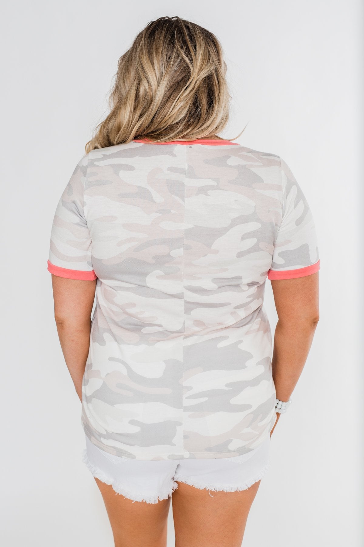 Take A Chance On Me Camo Top- Ivory