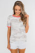 Take A Chance On Me Camo Top- Ivory