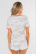 Take A Chance On Me Camo Top- Ivory