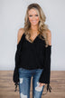 Beach Retreat Cold Shoulder Top ~ Black