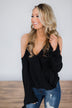 Beach Retreat Cold Shoulder Top ~ Black