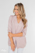 Back to Business Long Sleeve Blazer- Blush