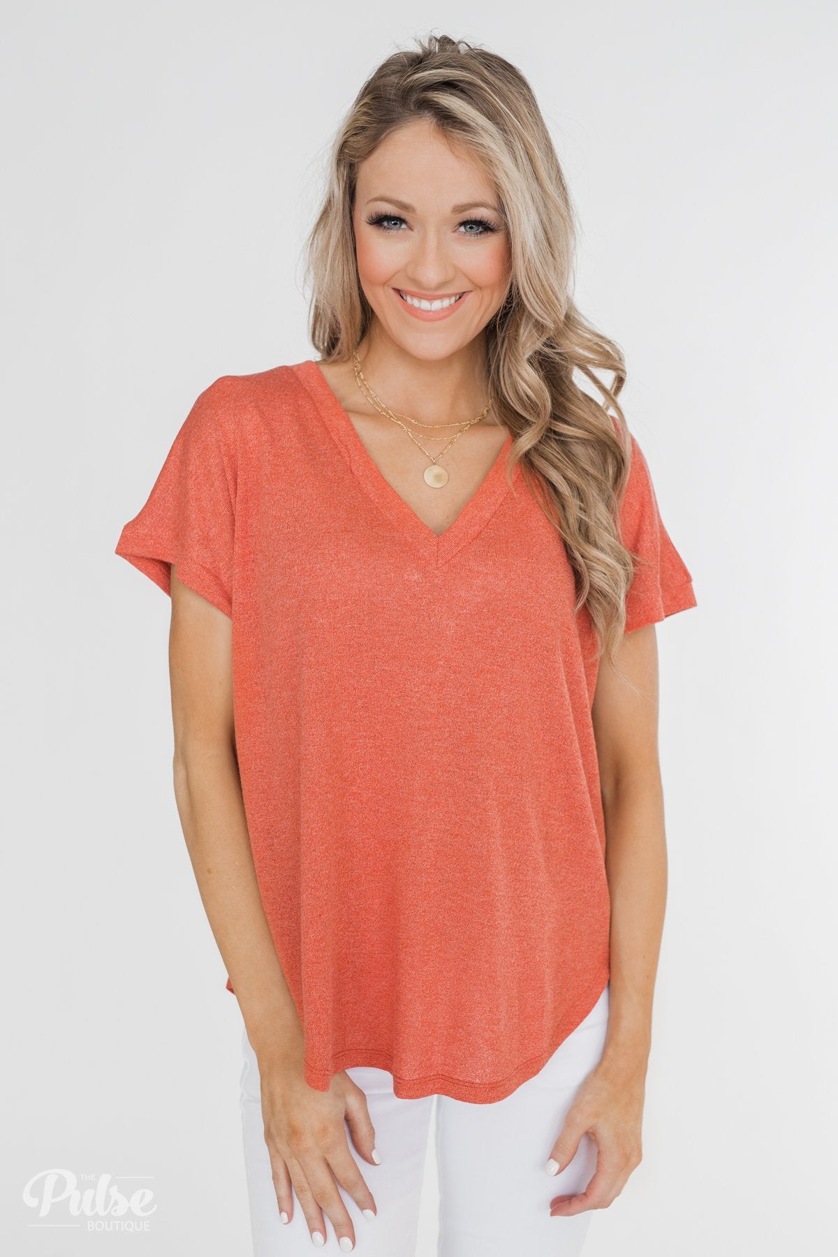 Crossing Into Casual Lace Back Top- Burnt Orange