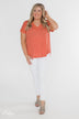 Crossing Into Casual Lace Back Top- Burnt Orange