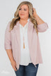 Back to Business Long Sleeve Blazer- Blush