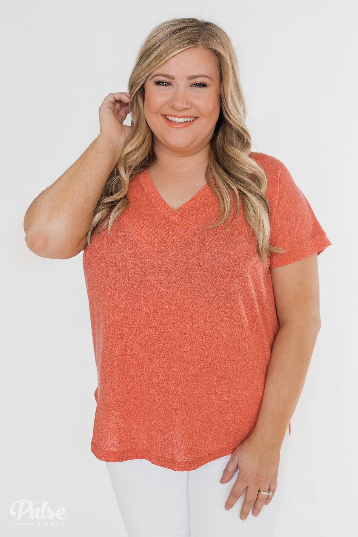 Crossing Into Casual Lace Back Top- Burnt Orange