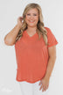 Crossing Into Casual Lace Back Top- Burnt Orange