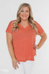 Crossing Into Casual Lace Back Top- Burnt Orange