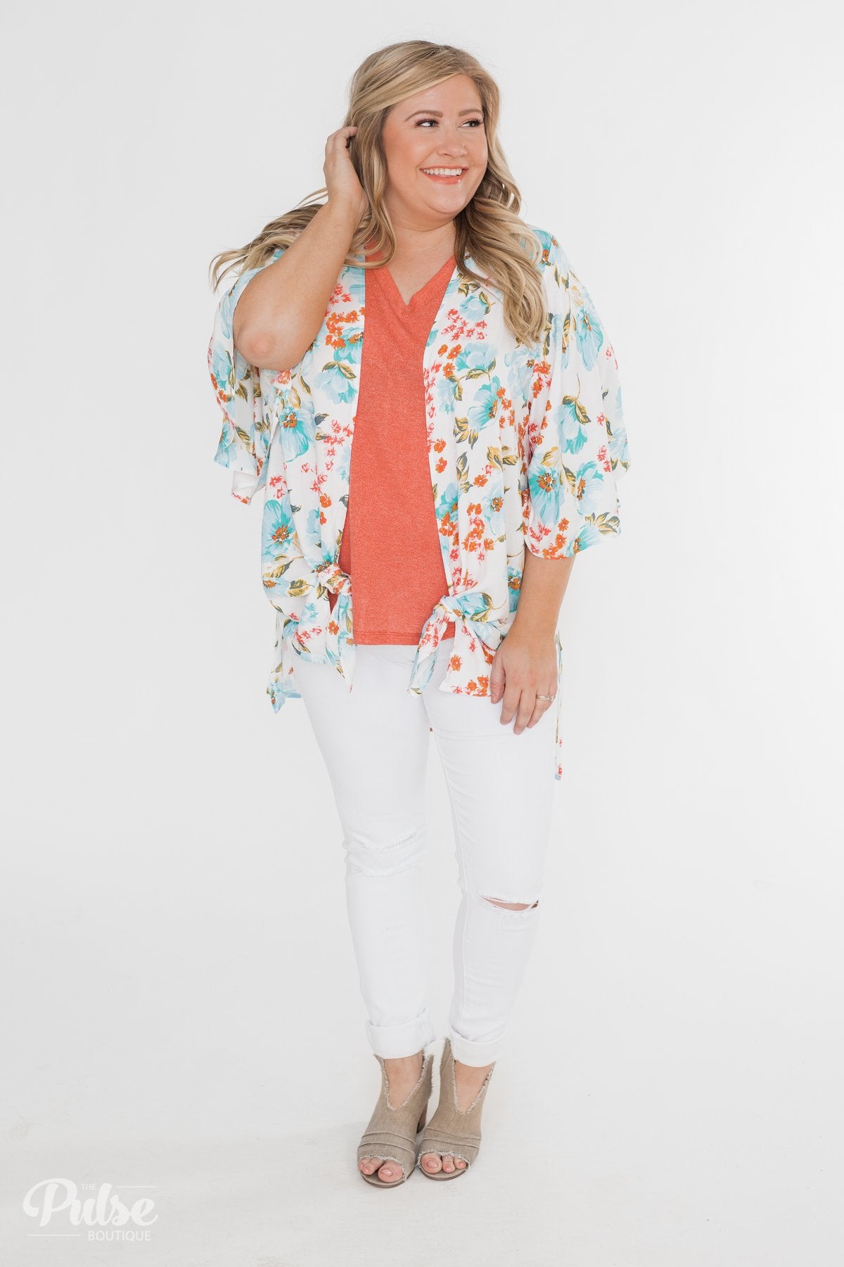 Sunshine In My Soul Floral Kimono- Ivory