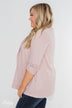 Back to Business Long Sleeve Blazer- Blush