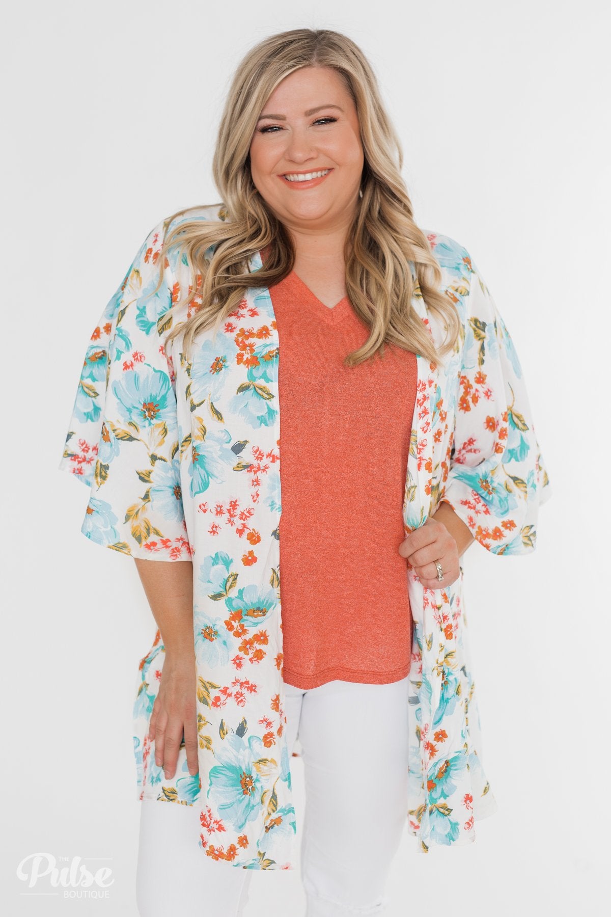Sunshine In My Soul Floral Kimono- Ivory