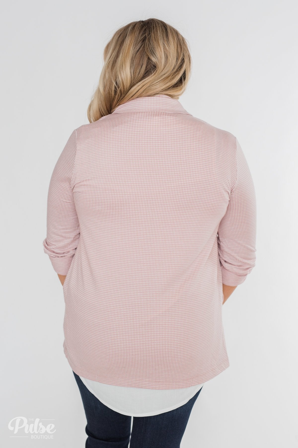Back to Business Long Sleeve Blazer- Blush