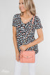 Front Pocket Crossbody Purse- Peach