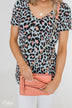 Front Pocket Crossbody Purse- Peach