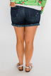 KanCan Frayed Hem Shorts- Shelby Wash