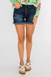 KanCan Frayed Hem Shorts- Shelby Wash