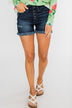 KanCan Frayed Hem Shorts- Shelby Wash