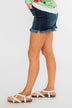 KanCan Frayed Hem Shorts- Shelby Wash