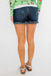 KanCan Frayed Hem Shorts- Shelby Wash