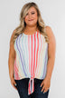 Walking On Sunshine Tie Tank Top- Rainbow