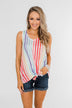 Walking On Sunshine Tie Tank Top- Rainbow