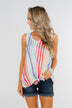 Walking On Sunshine Tie Tank Top- Rainbow