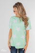 My Wish Tonight Open Back Twisted Knot Top- Mint