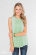 Every Little Thing Racerback Lace Tank Top- Mint Green