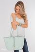 Reversible Tote- Mint/Gold
