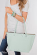 Reversible Tote- Mint/Gold