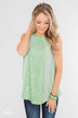 Every Little Thing Racerback Lace Tank Top- Mint Green
