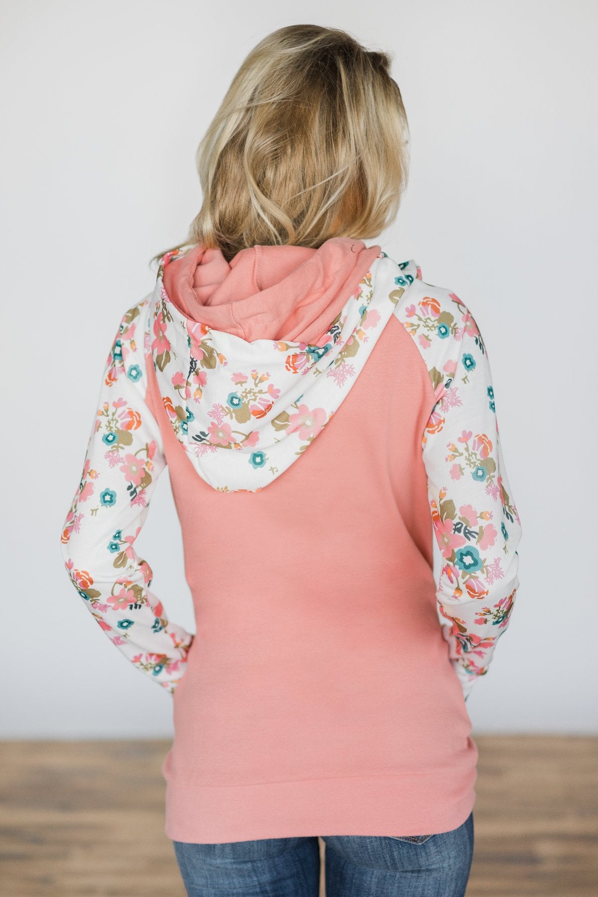 Ampersand Ave. Double Hooded Sweatshirt ~ Ivory Floral