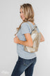 Zipper Detail Backpack- Rose Gold