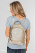 Zipper Detail Backpack- Rose Gold