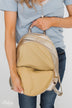 Zipper Detail Backpack- Rose Gold