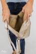Zipper Detail Backpack- Rose Gold